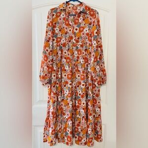 Vibrant floral print maxi dress